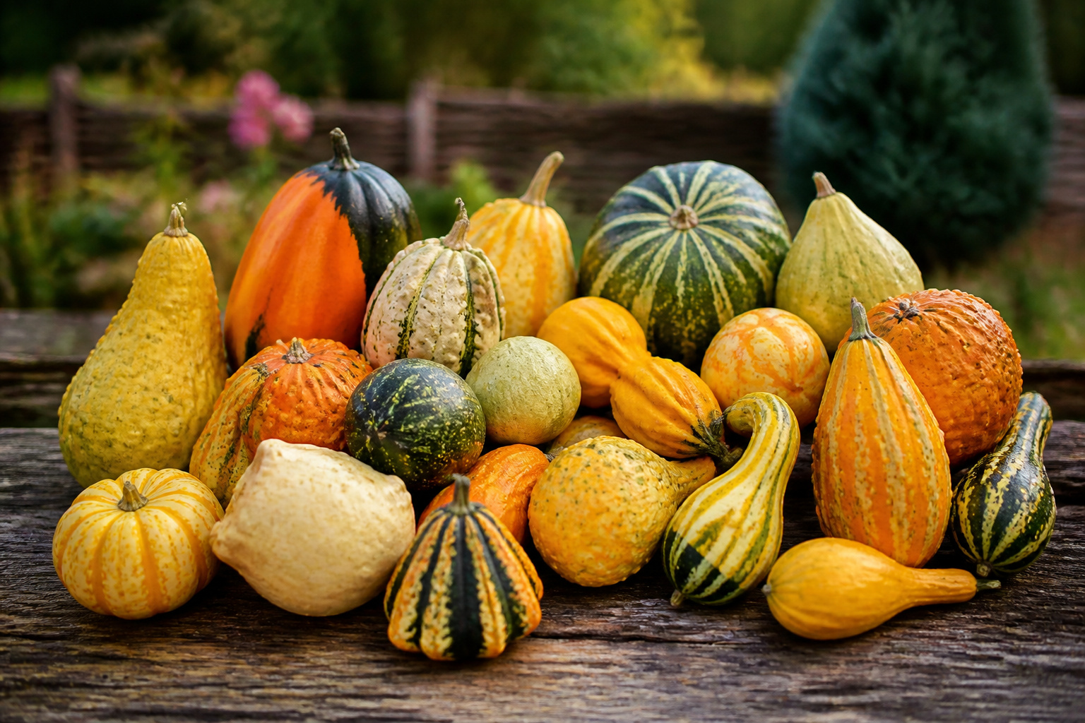 Collection vibrante de coloquintes et courges ornementales