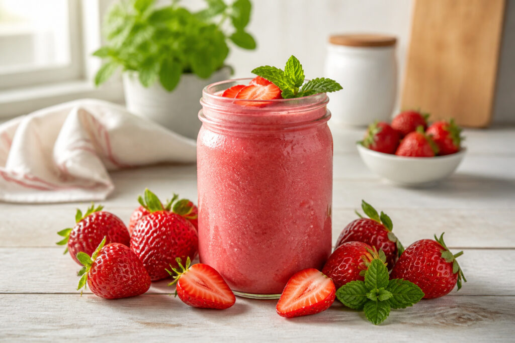 Smoothie fraise cremeux