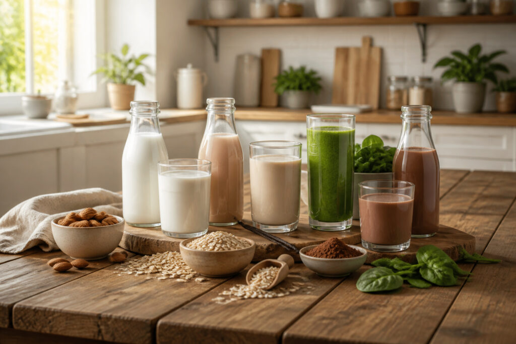 Boissons vegetales et ingredients frais