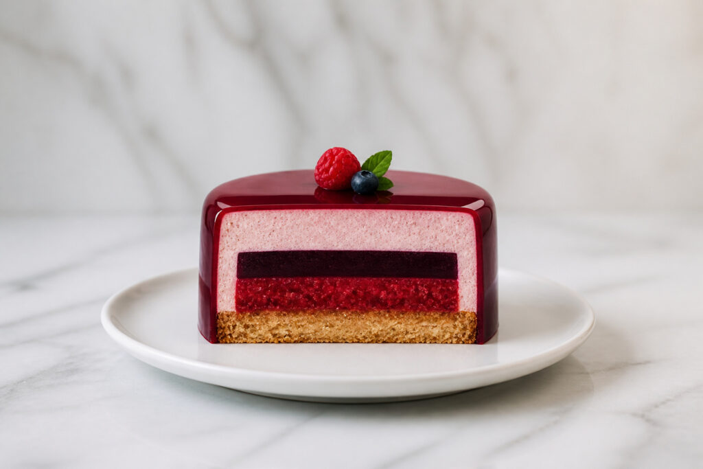 Entremet aux fruits rouges coupe parfaite
