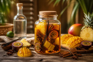 Rhum arrange artisanal aux fruits tropicaux