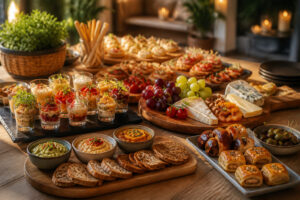 Buffet daperitifs varies et colores