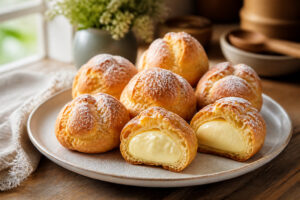 Douceurs dorees choux a la creme vanille
