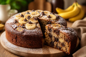Gateau moelleux banane et chocolat