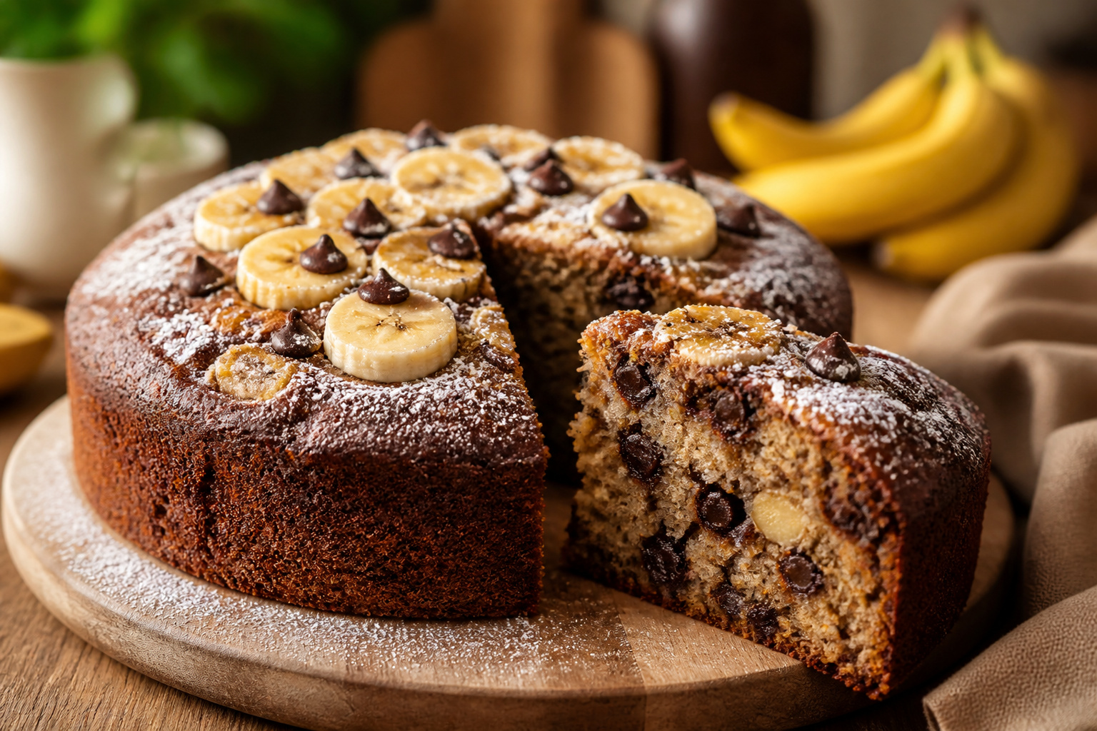 Gateau moelleux banane et chocolat