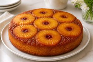 Gateau renverse aux ananas un delice dore