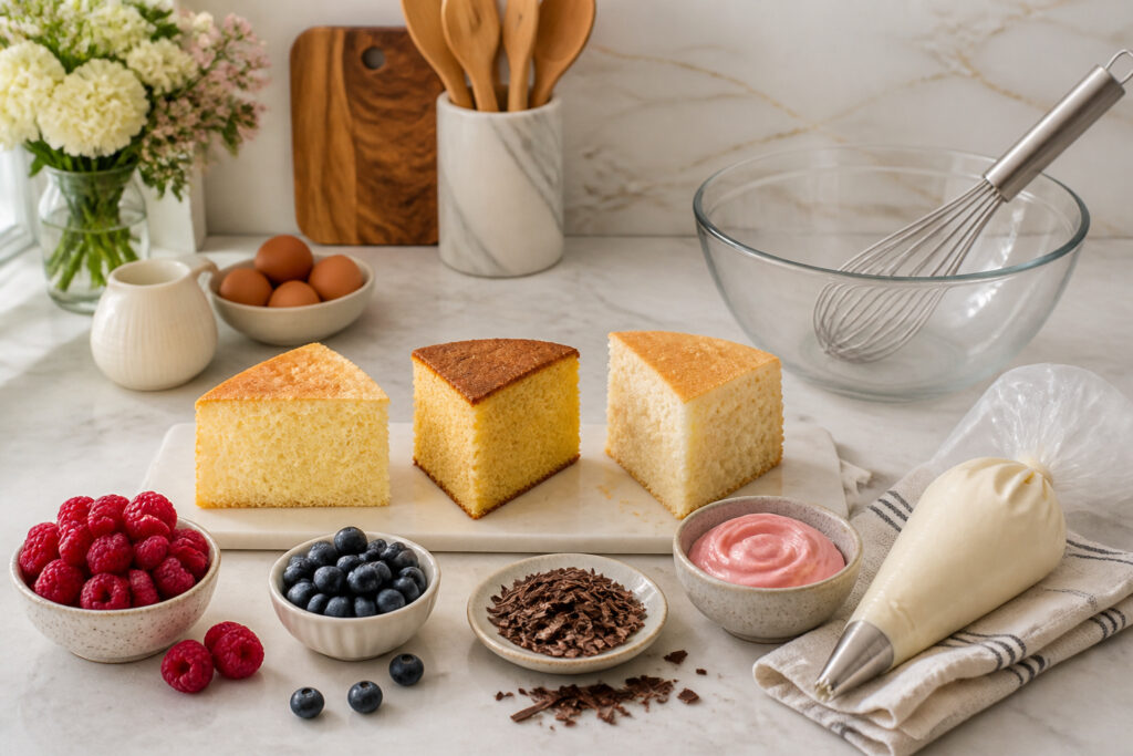 Preparation de gateaux textures et garnitures