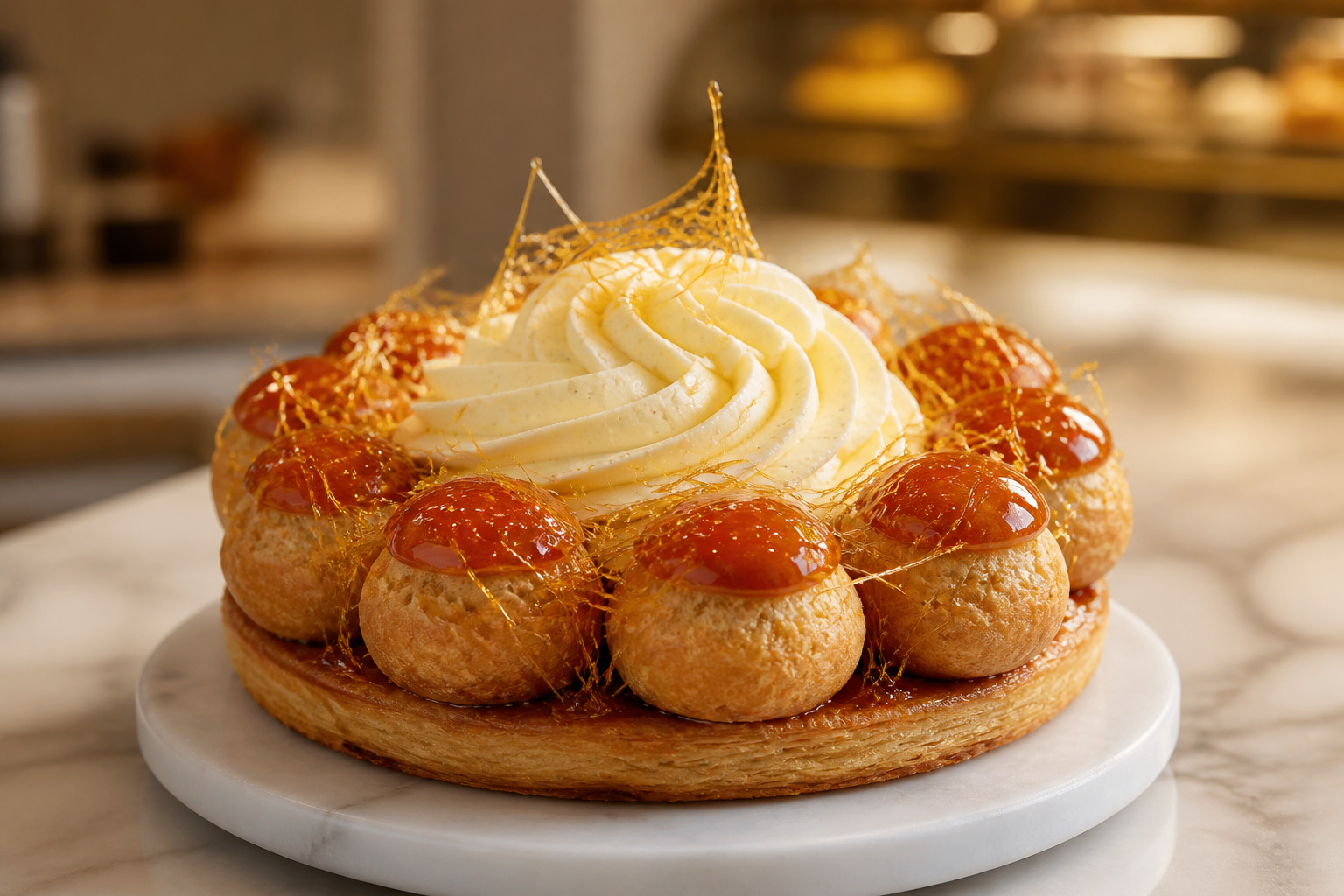 Saint honore chef doeuvre de patisserie francaise