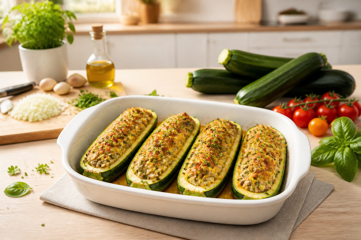 Courgettes farcies legeres