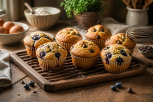 Delicieux muffins faits maison fraichement sortis du four
